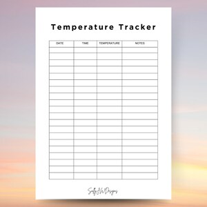 Basal Body Temperature Tracker | FAM Method | Ovulation Cycle | Pregnancy Planner | BBT Temperature Chart | Printable Template | OPK