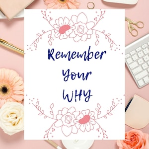Remember your why printable | quote printable | Remember print