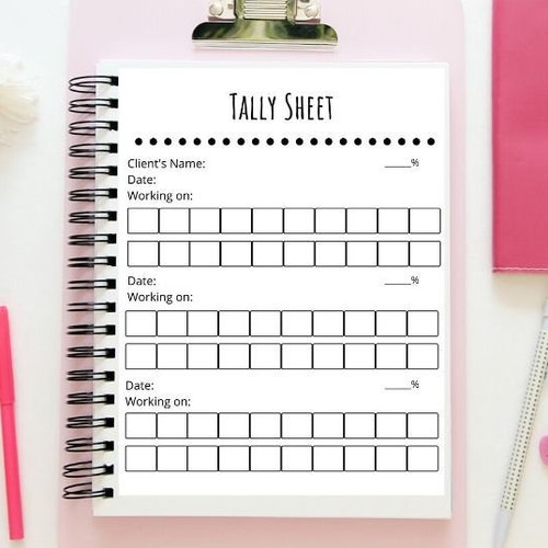 Tally Sheet SLP Data Sheet Tally Printable Etsy