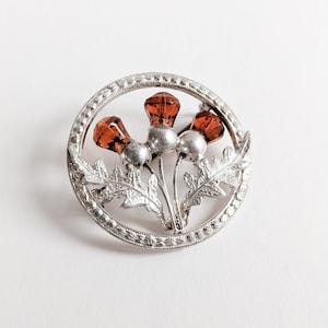 Vintage Thistle Trio Brooch, WBs, Ward Brothers, Sterling Silver Pin, Scotland Gift, Scottish Jewellery, Highland, Celtic, Flower Emblem