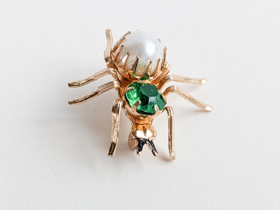 Vintage Spider Brooch, Arachnid, Lightweight Gold… - image 2