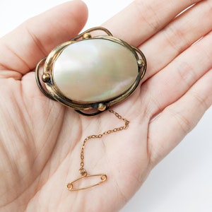 Broche Ancienne Dauphin En Nacre - Style Coquillage Vintage - Occasion