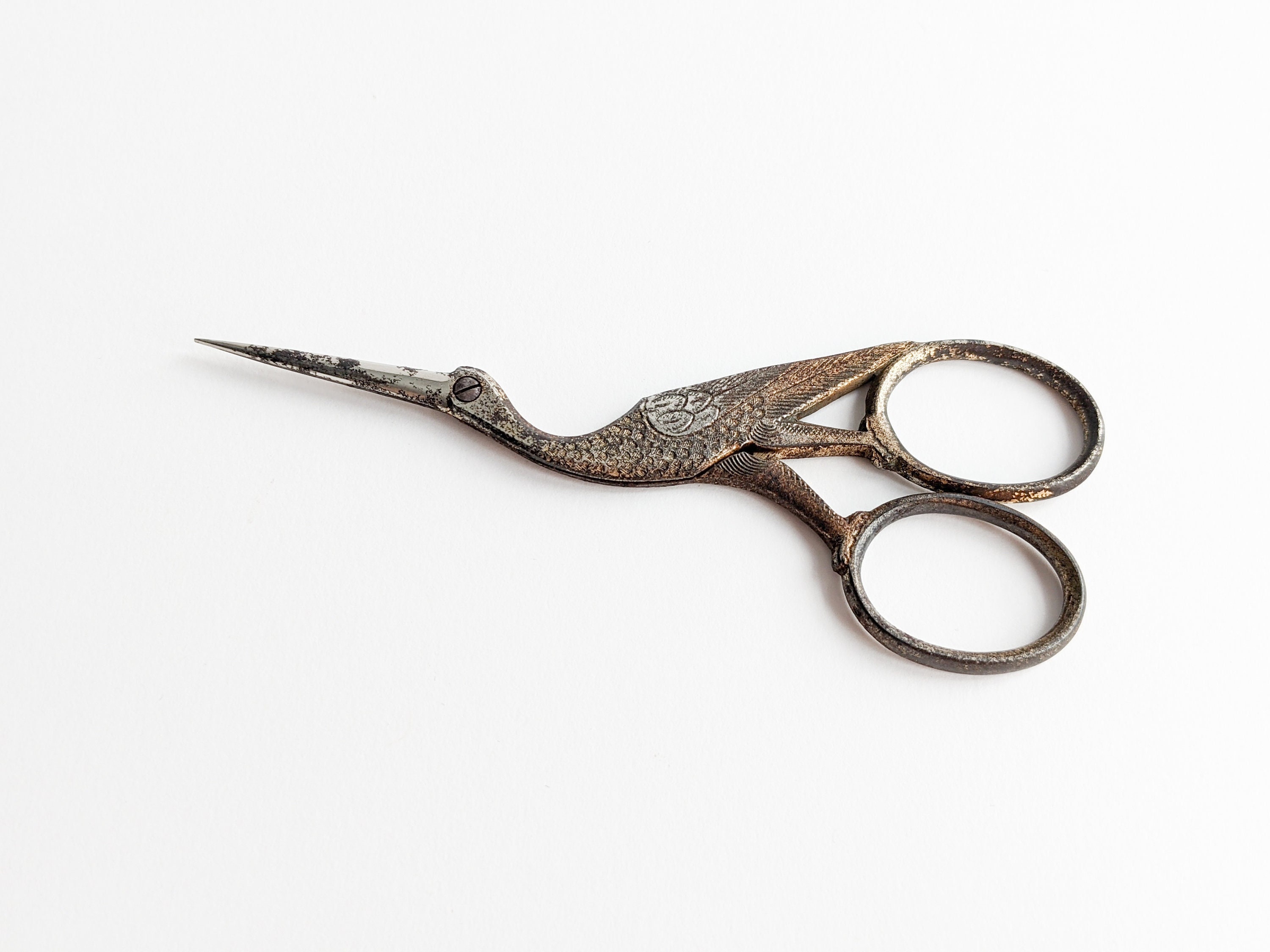 Antique Stork embroidery scissors