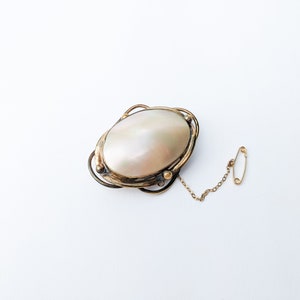 Broche Ancienne Dauphin En Nacre - Style Coquillage Vintage - Bijou Occasion - Parfaite Pour Une Veste Ou Un Chapeau