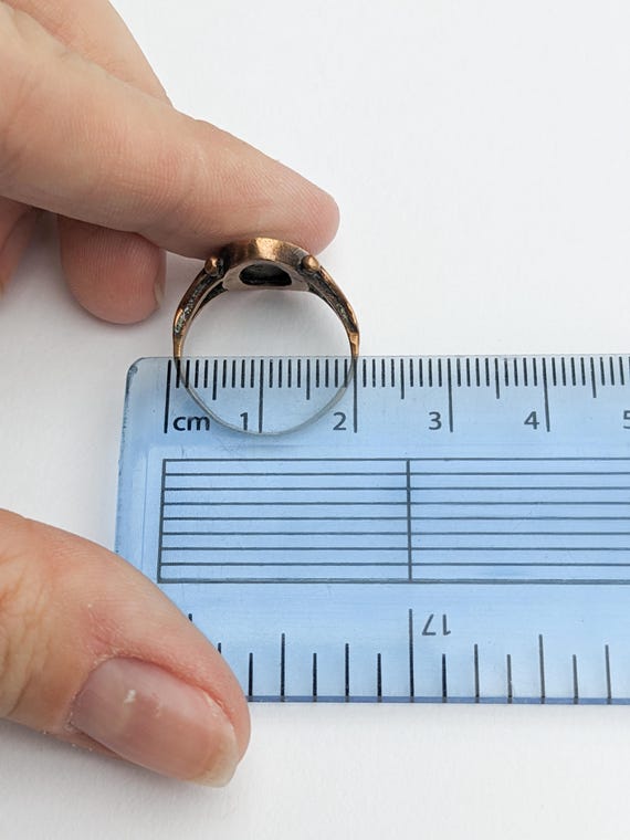 Antique Abalone Shell Cocktail Ring, 1920s Oval B… - image 9