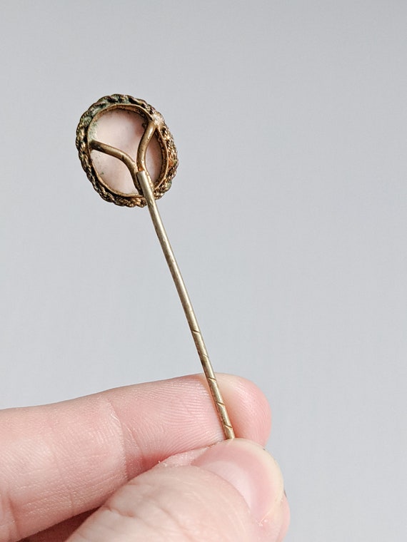 Cameo Hat Pin, Antique Stick Pin, Victorian Lapel… - image 4