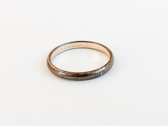Antique Wedding Band Ring, 40s Ladies Jewellery, … - image 3