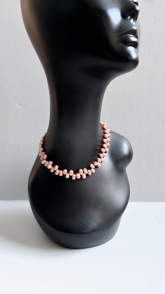 Dyed Pearl Necklace, Circled Freshwater Pearl Chok