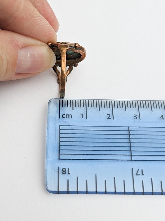 Antique Abalone Shell Cocktail Ring, 1920s Oval B… - image 10