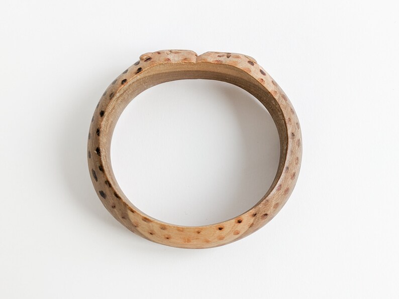 Vintage Carved Wooden Cheetah Bangle, African Ethnic Jewelry - Etsy