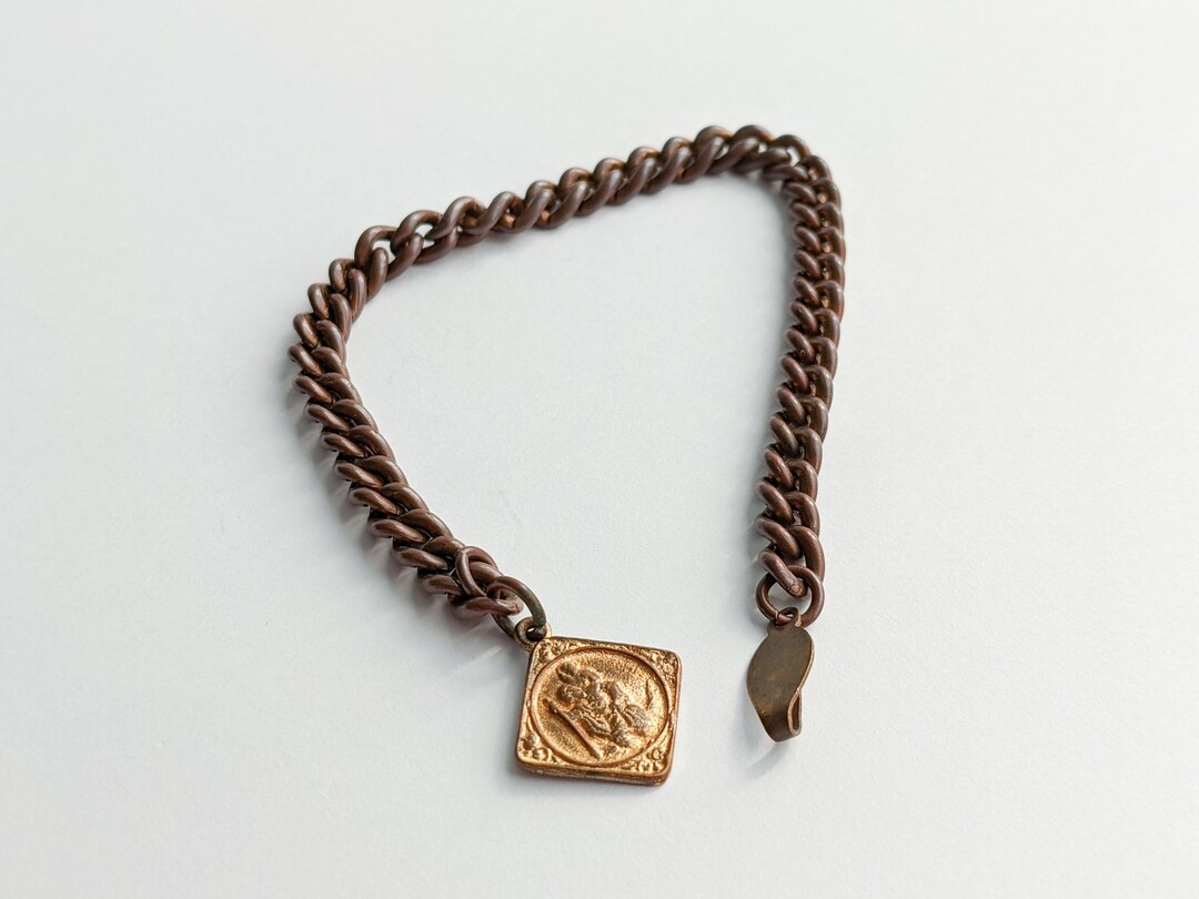 Antique Gilt Copper Pocket Watch Chain, Jesus the Shepherd Charm ...