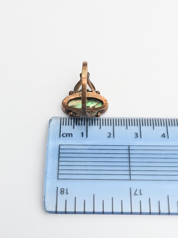Antique Abalone Shell Cocktail Ring, 1920s Oval B… - image 8