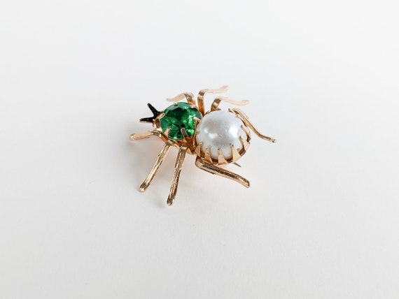 Vintage Spider Brooch, Arachnid, Lightweight Gold… - image 4