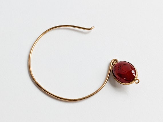 Ladies Arabic Bracelet Vintage, Engraved Red Band… - image 6