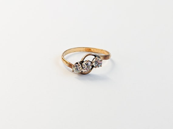 Antique Paste Crossover Ring, Ladies Edwardian Ri… - image 1