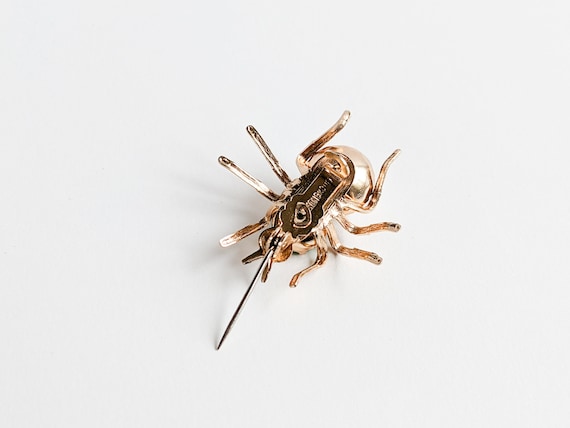 Vintage Spider Brooch, Arachnid, Lightweight Gold… - image 6