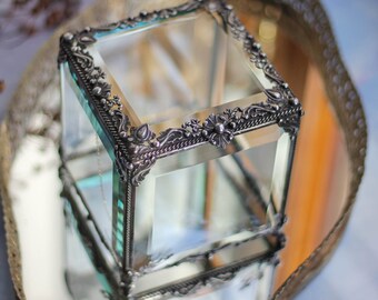 Cubic Casket, Glass Display Box, Clear Glass Jewelry Box, Glass Box, Box Glass, Jewelry Box, Display Box,