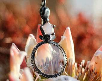 Loepketting, ster, uil, vergrootglas, hanger, boho-handgemaakte hanger, boho-sieraden, statement