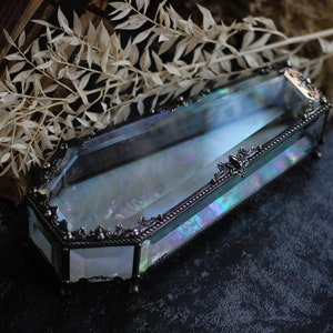 Sargschatulle, Länge: 25 cm, große Glasbox für Schmuck. Glaskasten, Glasbox, Schmuckkästchen, Schatulle