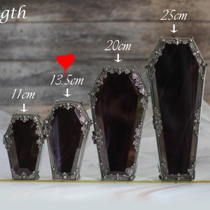 low Coffin box, Length: 13.5 cm 5.3, small glass box for jewelry. stained glass box, Glass box, jewelry box, small casket imagem 7