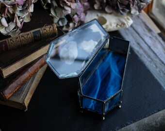 Coffin box, Length: 20 cm (7.87’’), big glass box for jewelry. stained glass box, Glass box, jewelry box, casket