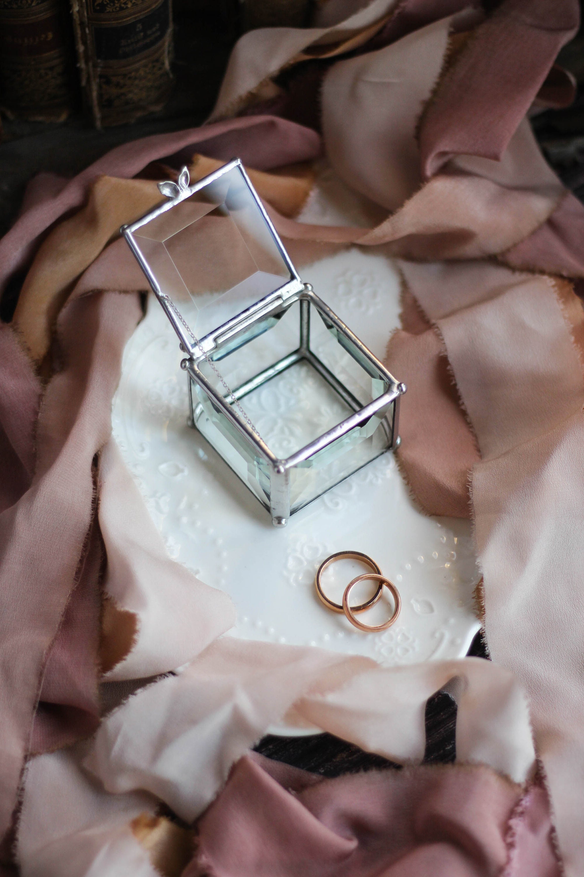 Glass Box square ring box geometric glass box stained glass Etsy