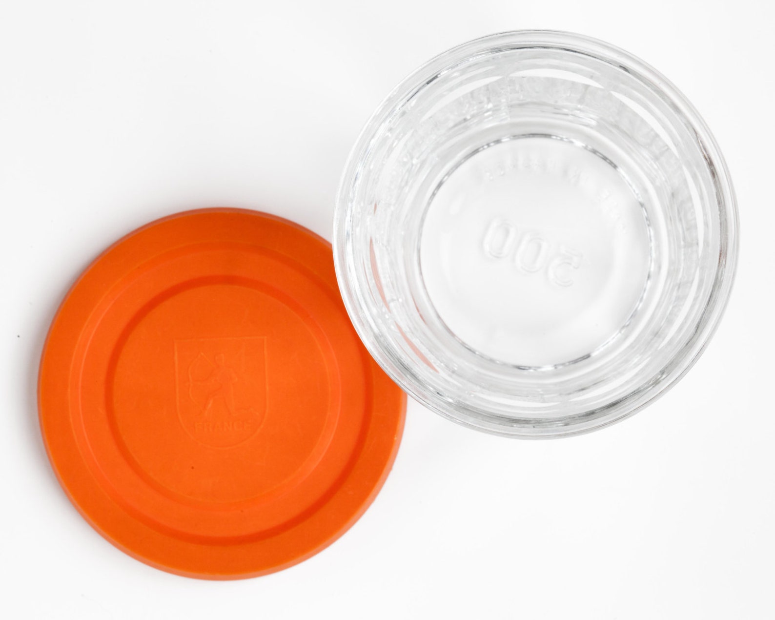 Luminarc France Glass Storage Jelly Jars w/ Orange Lids Set Etsy