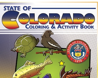 Colorado State Coloring Book 8.5 x 11 - Colorado Coloring Book, Coloring Pages, Adult Coloring Book, Kids Coloring Book, Colorado State