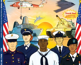 Coloring Book Army Etsy