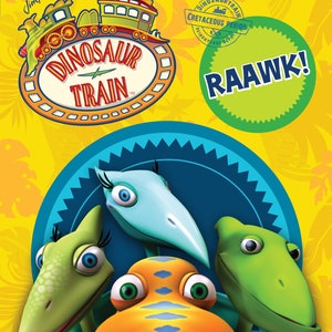 Tren de dinosaurios "Raawk" Tarjetas de felicitación