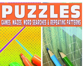Puzzles, Games, Mazes, Word Search, Repeating Patterns Activity Book