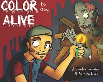 Download Zombie Coloring Book Etsy