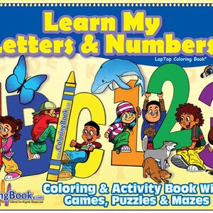 ABC-123 Libro para colorear - Aprender Mis Letras y Números LapTop libro para colorear® 17"x11" - RBCB