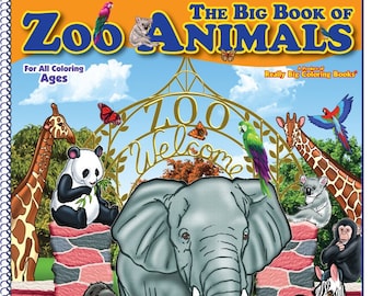 Libro da colorare sugli animali dello zoo 12 x 18