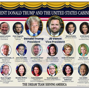 Il presidente Donald J Trump, il vicepresidente JD Vance e il gabinetto degli Stati Uniti 2025