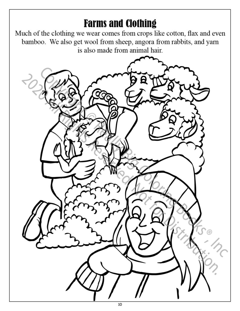 Farms and Clothing Coloring Page ColoringBook.com
