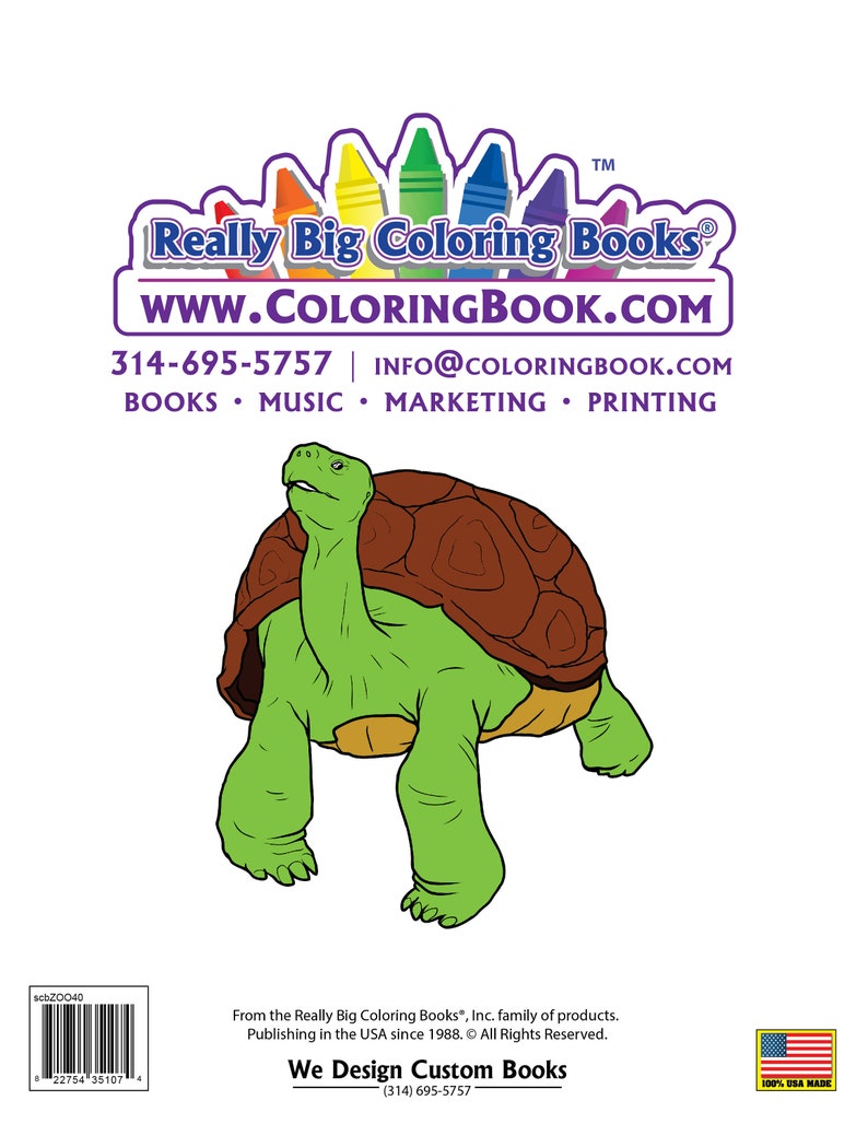 Zoo Animals Coloring Book Back Cover ColoringBook.com