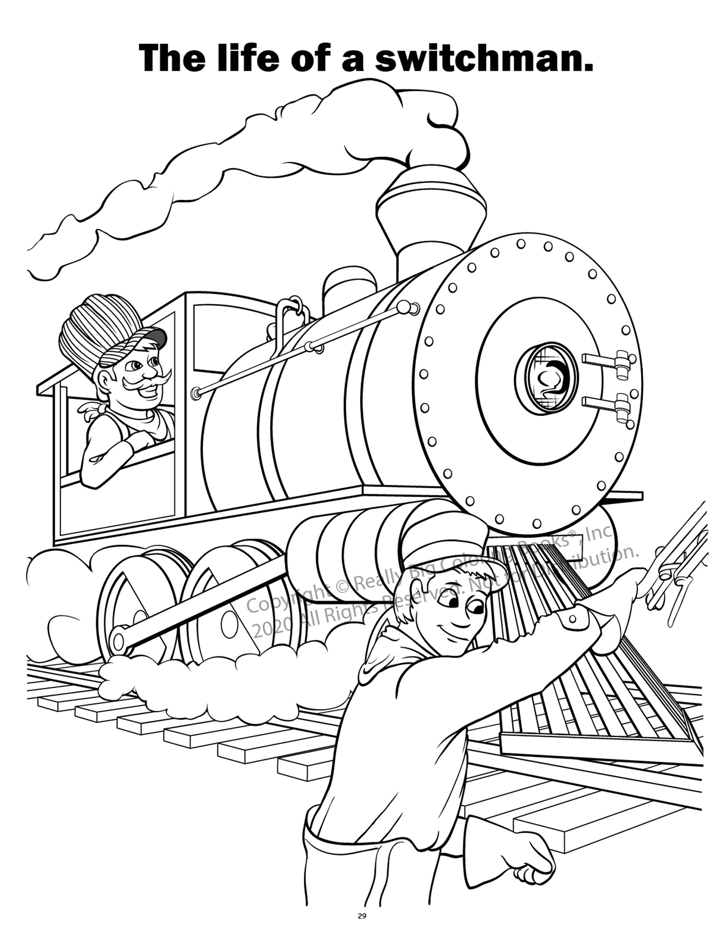 Trains Coloring Book 12 x 18