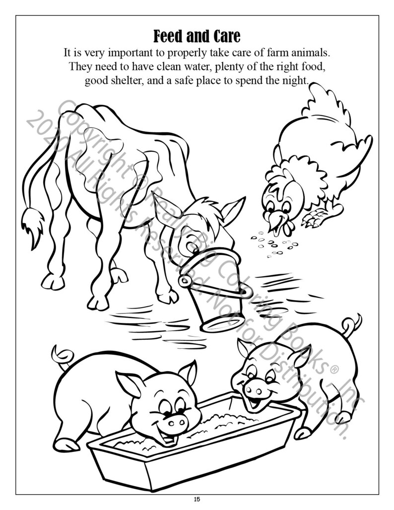 Feed and Care Coloring Page ColoringBook.com