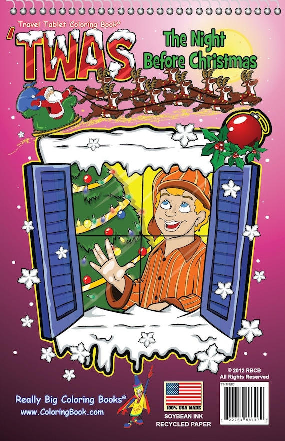 Christmas Coloring Book Twas the Night Before Christmas Travel Tablet Coloring  Book® RBCB 