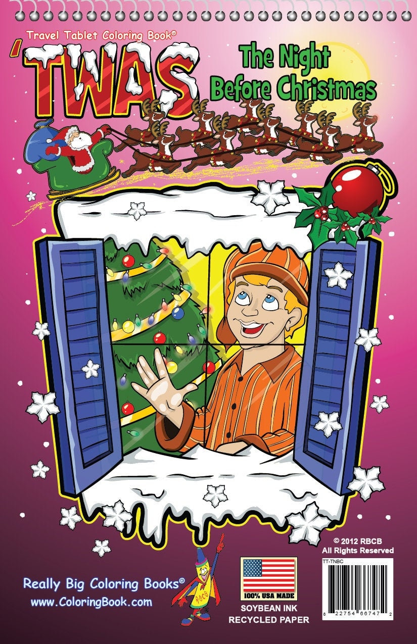 Twas the Night Before Christmas Big Coloring Book 12 x 18