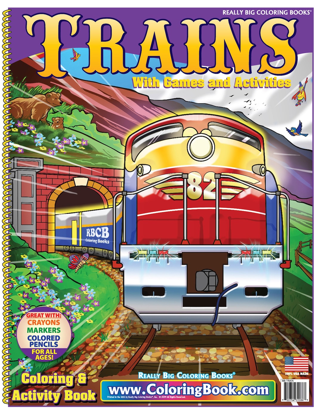 Trains Coloring Book 17"x22" Etsy