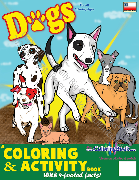 Dog Coloring Book - Dogs & 4 Footed Facts Coloring and Activity Book - RBCB