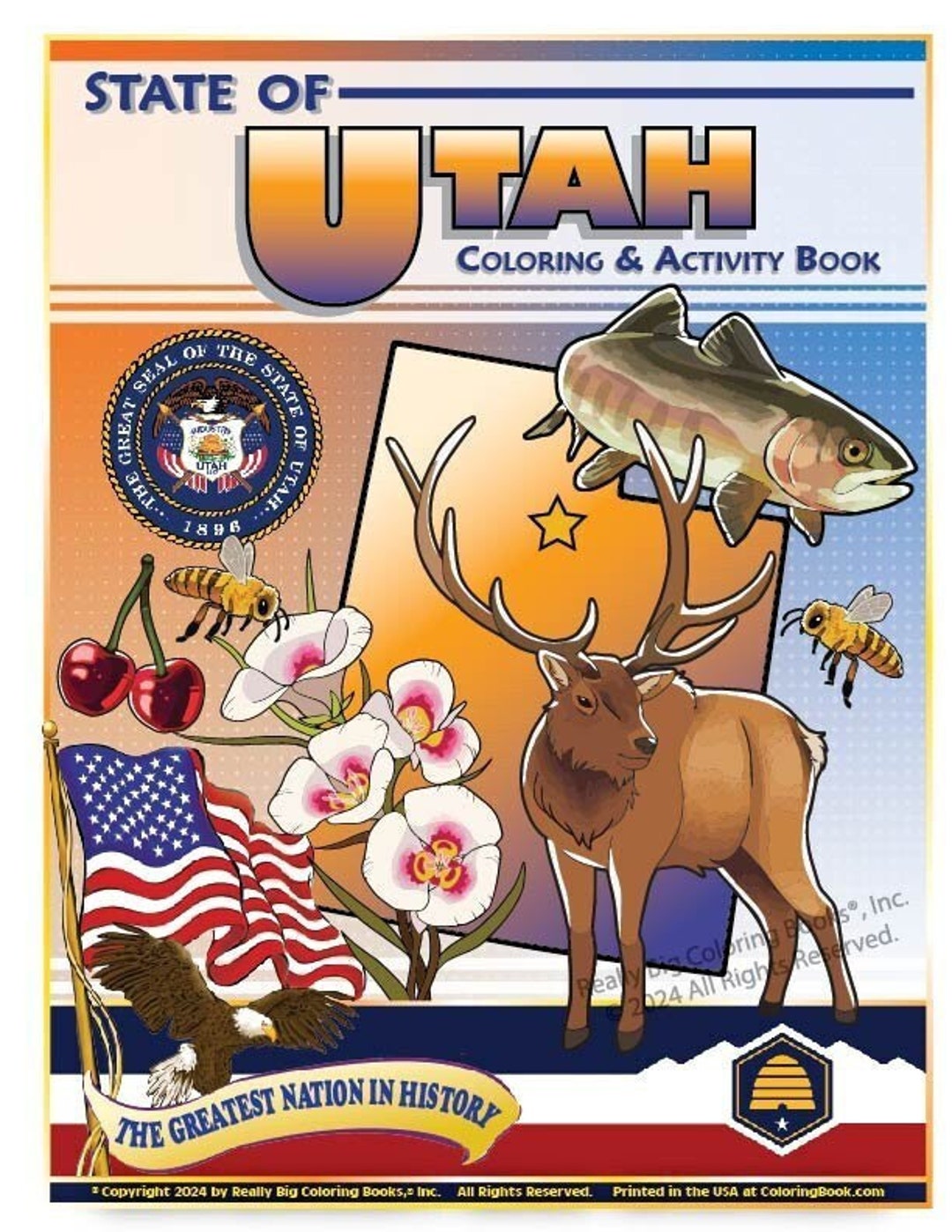 Utah State Coloring Book 8.5 X 11 - Etsy