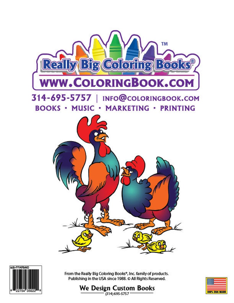 Food and Fun on the Farm Coloring Book Back Cover ColoringBook.com