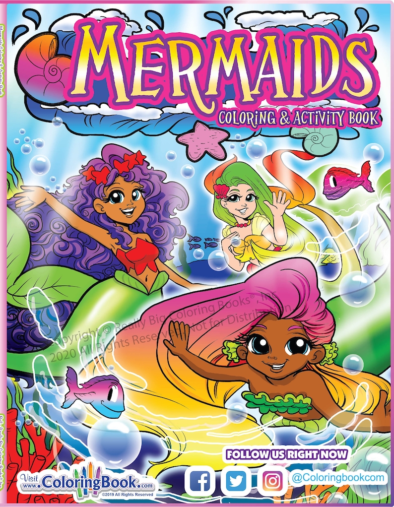 Mermaid Coloring Book - Mermaids Coloring and Activity Book - RBCB - Etsy