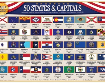 Póster de Estados y Capitales Edición 250 Aniversario