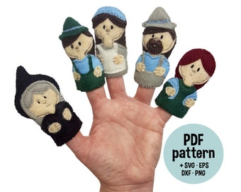 Hansel and Gretel felt finger puppets pdf pattern