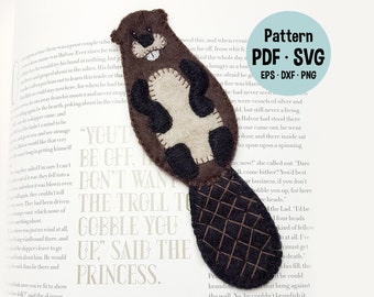 Beaver felt bookmark, teacher appreciation gift, easy felt pattern