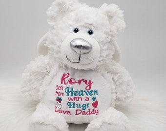 Personalized Angel Gift,Pregnancy loss gift,Personalized Baby Gift,Sympathy Gift, Memory Bear Stuffed Animal,Angel Bear